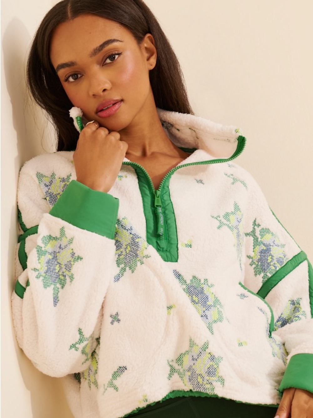 Mountain High Embroidered Half Zip Fleece